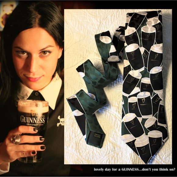 Guinness Other - VERONIQUE DIDI 100% Silk Guinness Logo Necktie